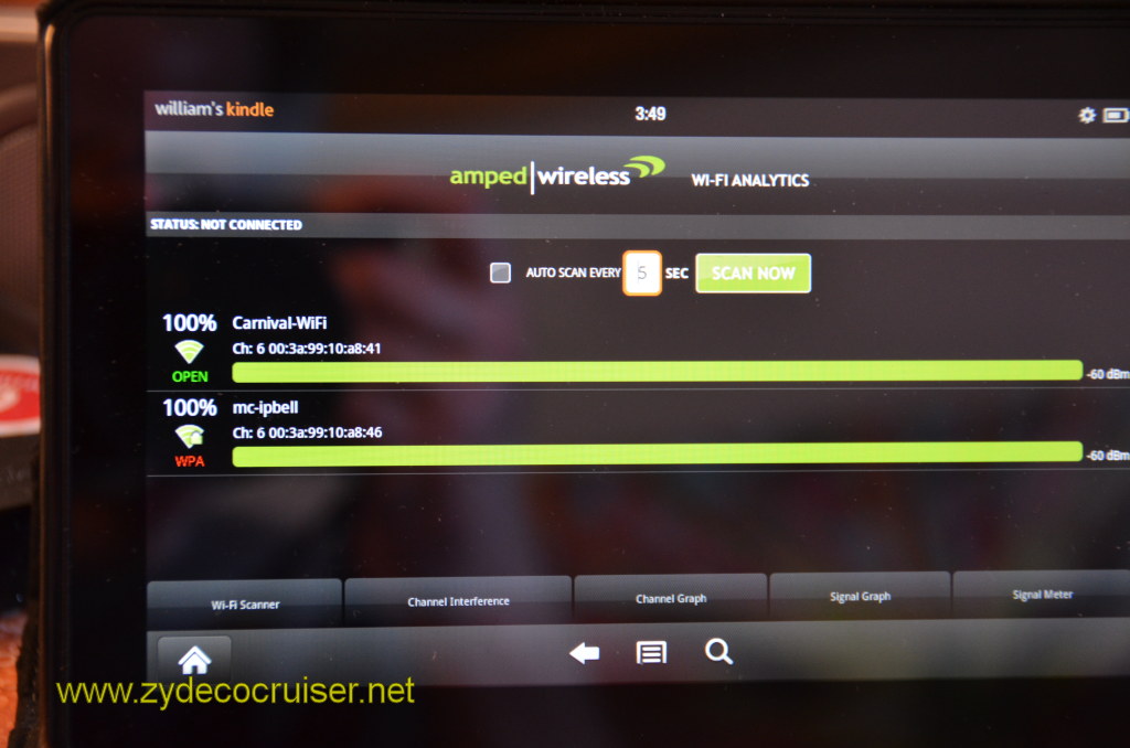 049: Carnival Magic, BC5, John Heald's Bloggers Cruise 5, Sea Day 2, Kindle Fire with WI-FI Analytics App