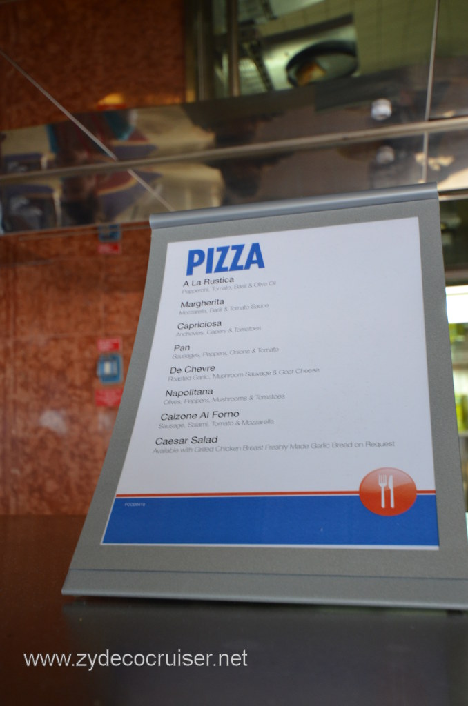 167: Carnival Conquest, Nov 14, 2011, Sea Day 1, Pizza Menu