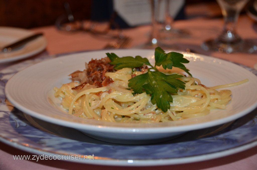 Carnival Conquest Spaghetti Carbonara (starter)