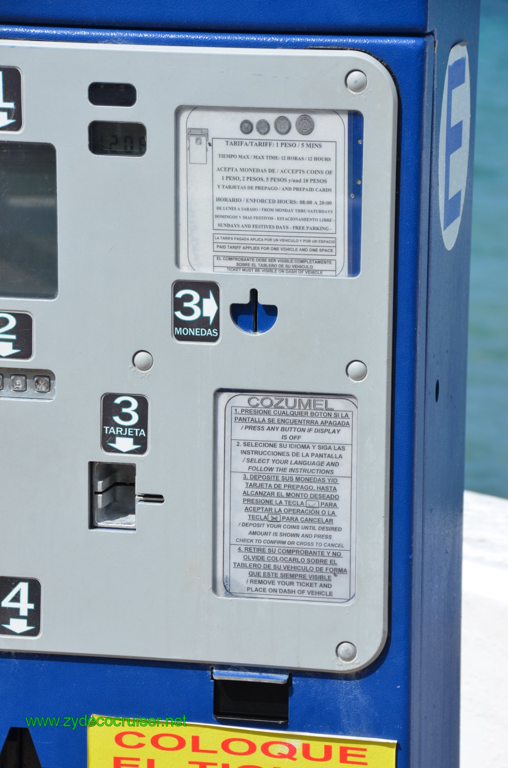 066: Carnival Conquest, Nov 18. 2011, Cozumel, parking "meter"