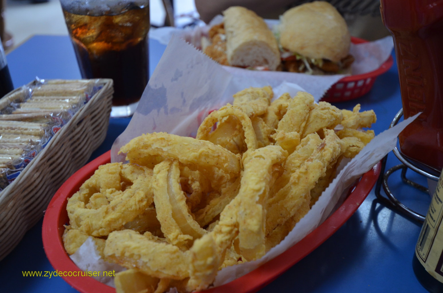 017: Carnival Conquest, Nov 20, 2011, Debarkation Day, Harbor Seafood, Kenner, LA, Onion Rings