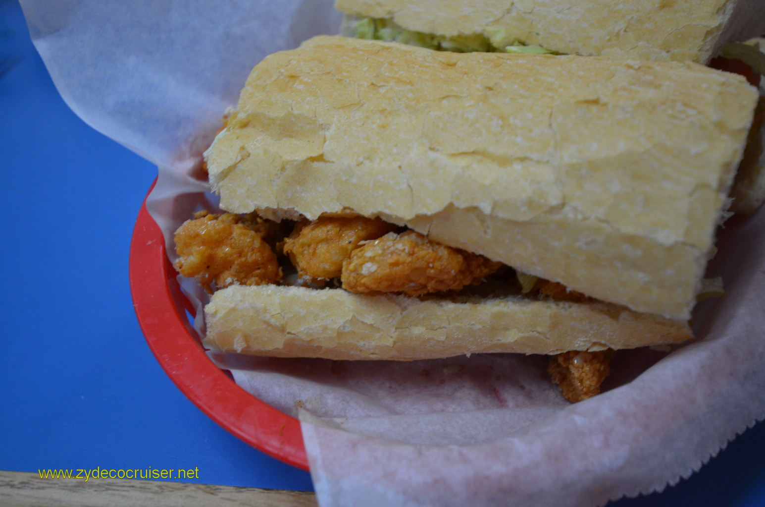 020: Carnival Conquest, Nov 20, 2011, Debarkation Day, Harbor Seafood, Kenner, LA, Combo Oyster and Shrimp Poboy