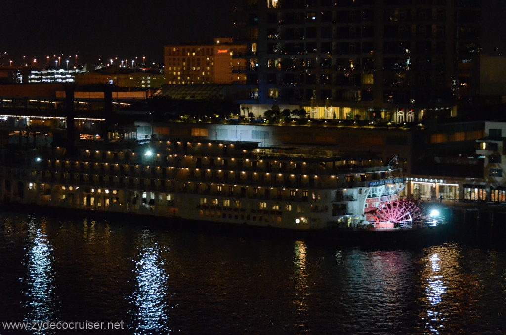 142: Carnival Conquest, New Orleans, Embarkation, American Queen Paddlewheel Steamboat, The largest ever built, 