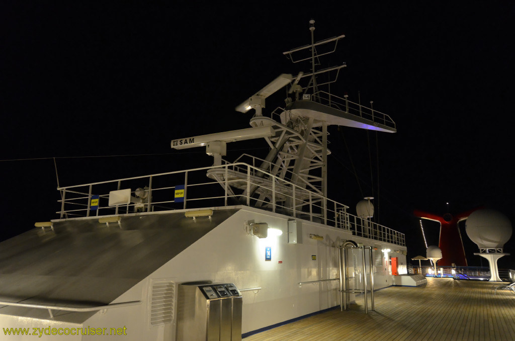 498: Carnival Conquest, Cozumel, Forward Mast at Night, 