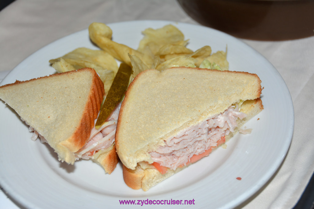 190: Carnival Dream Reposition Cruise, Grand Cayman, Room Service, Turkey Sandwich, 