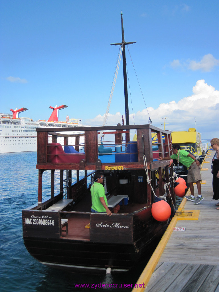 018: Carnival Elation Cruise, Cozumel, Two Reef Snorkeling by Boat, the boat, Siete Mares, Seven Seas, 