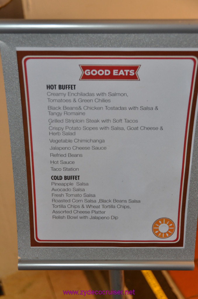 346: Carnival Elation, Progreso, Mexican Buffet Menu