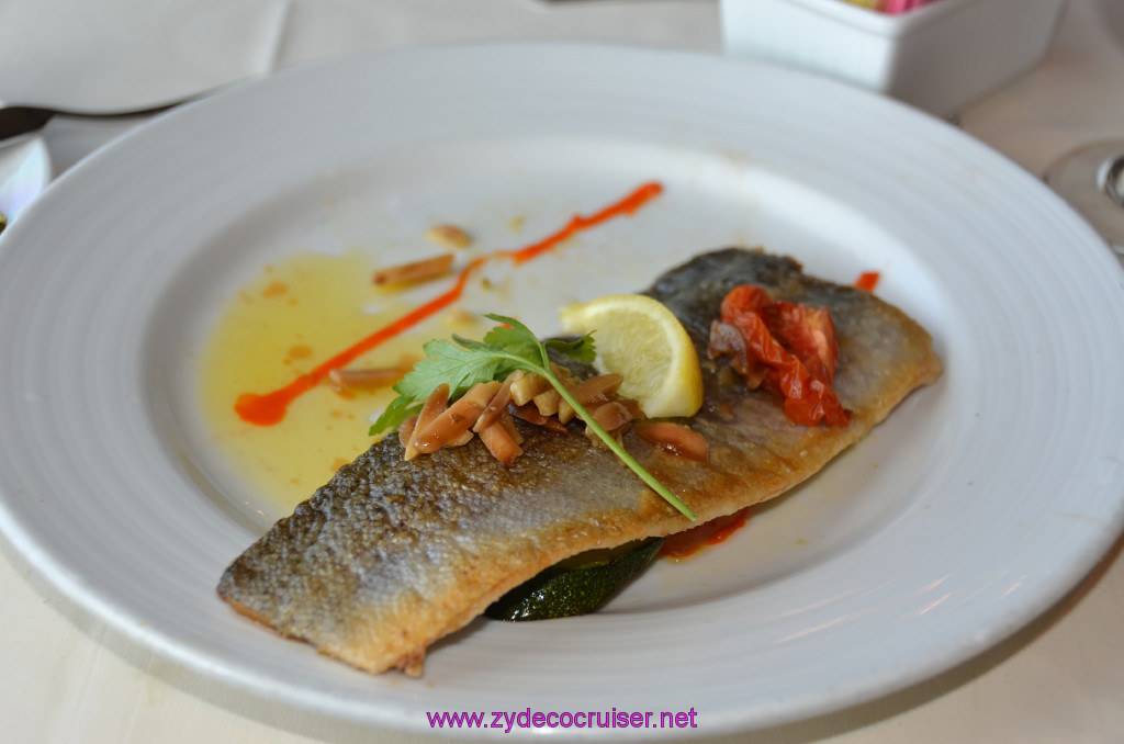 Carnival Elation, MDR Lunch, Sea Day 2, Pan Fried Filet of Idaho Rainbow Trout Almondine, 