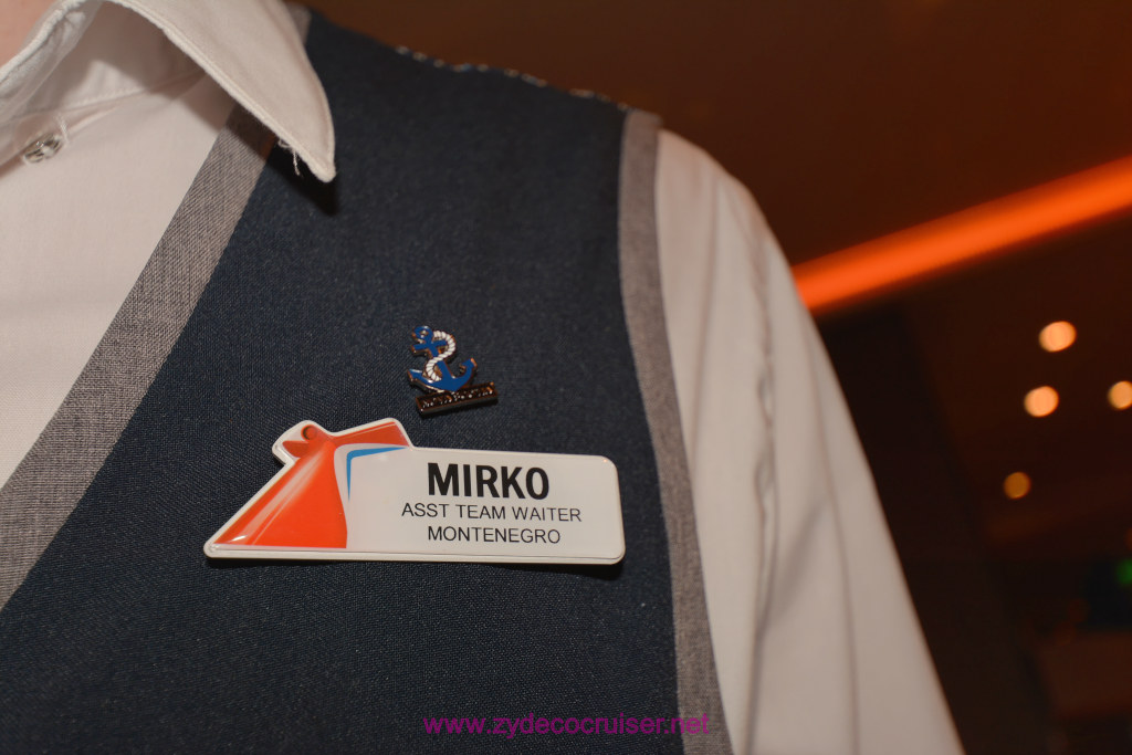 019: Carnival Horizon Transatlantic Cruise, Sea Day 8, Last Day, Mirko, Asst Team Waiter