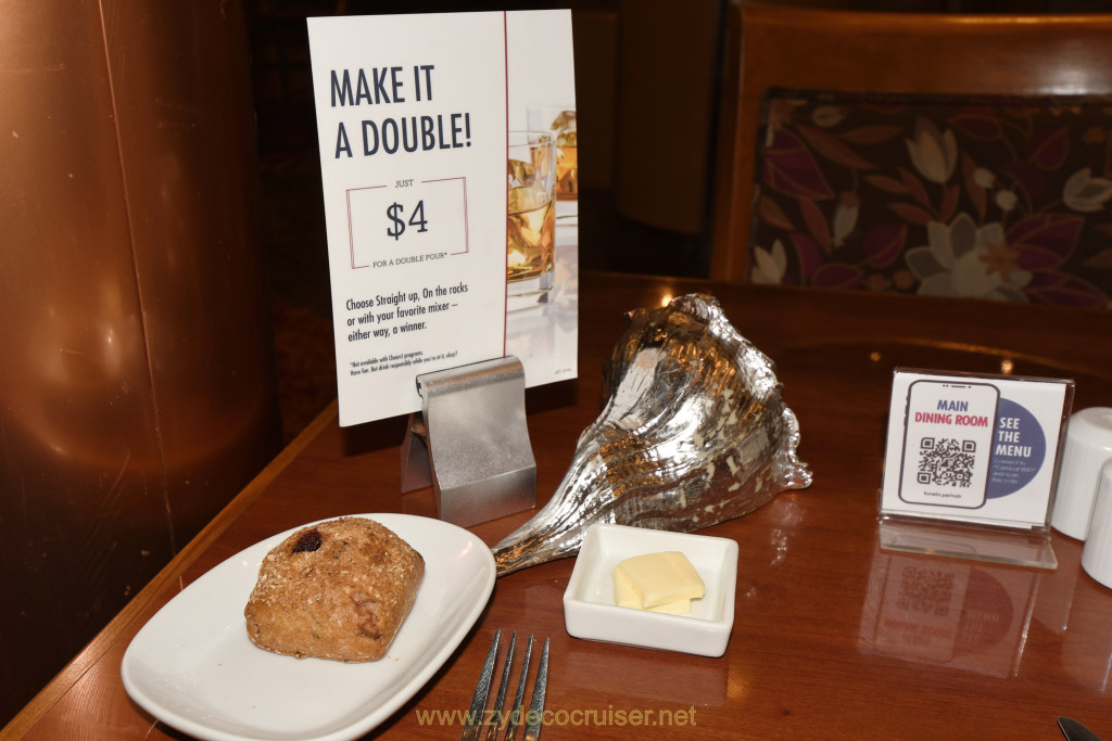 064: Carnival Legend Mediterranean Cruise, Sea Day 1, MDR Dinner, Bread, 