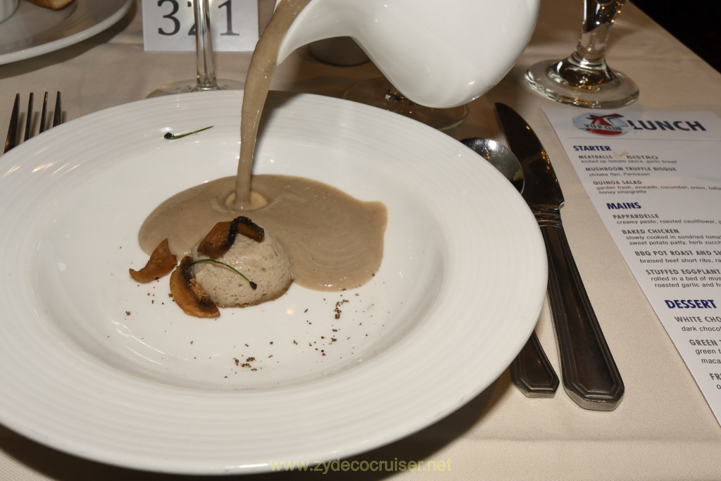 005: Carnival Legend Mediterranean Cruise, Sea Day 1, Diamond Lunch, Mushroom Truffle Bisque