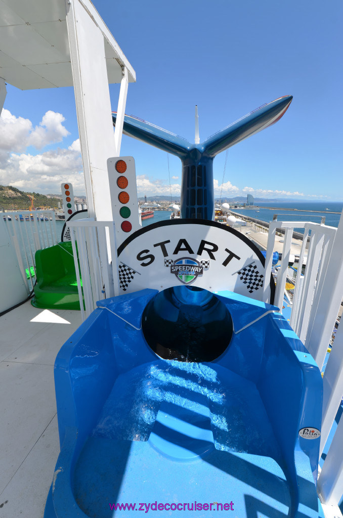 103: Carnival Sunshine Cruise, Barcelona, Embarkation, Waterslide Start, 