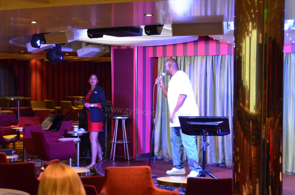 410: Carnival Sunshine Cruise, Barcelona, Embarkation, Limelight Lounge, Karaoke, 