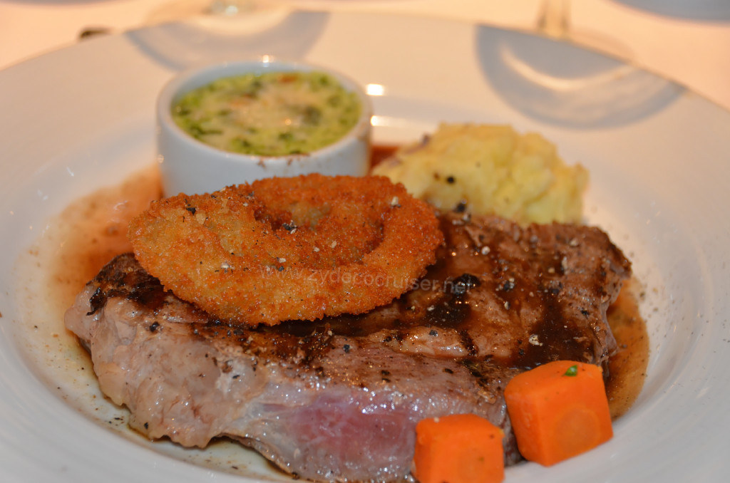 448: Carnival Sunshine Cruise, Naples, MDR Diner, Grilled Ribeye Steak Tyrolienne, 