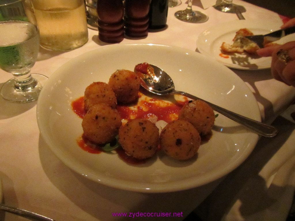 118: Carnival Sunshine Cruise, Nov 22, 2013, Cozumel, Cucina del Capitano, Diamond Guest Captain's Event, Il Capitano's Signature Arancini