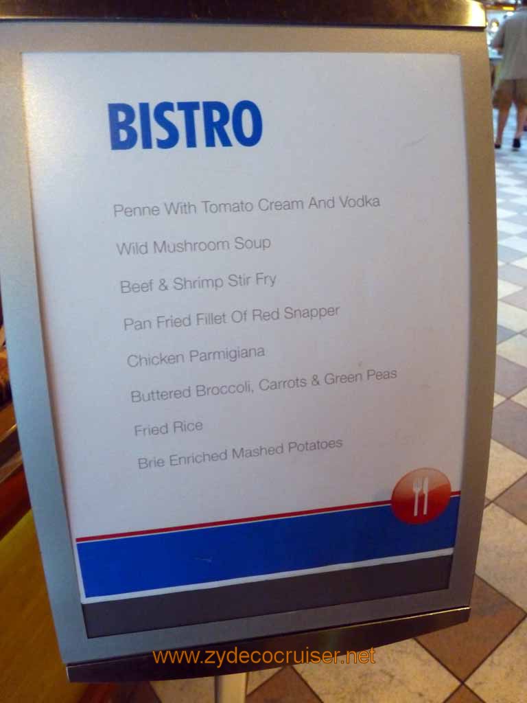 166: Carnival Triumph, Cozumel, Bistro Dinner Menu