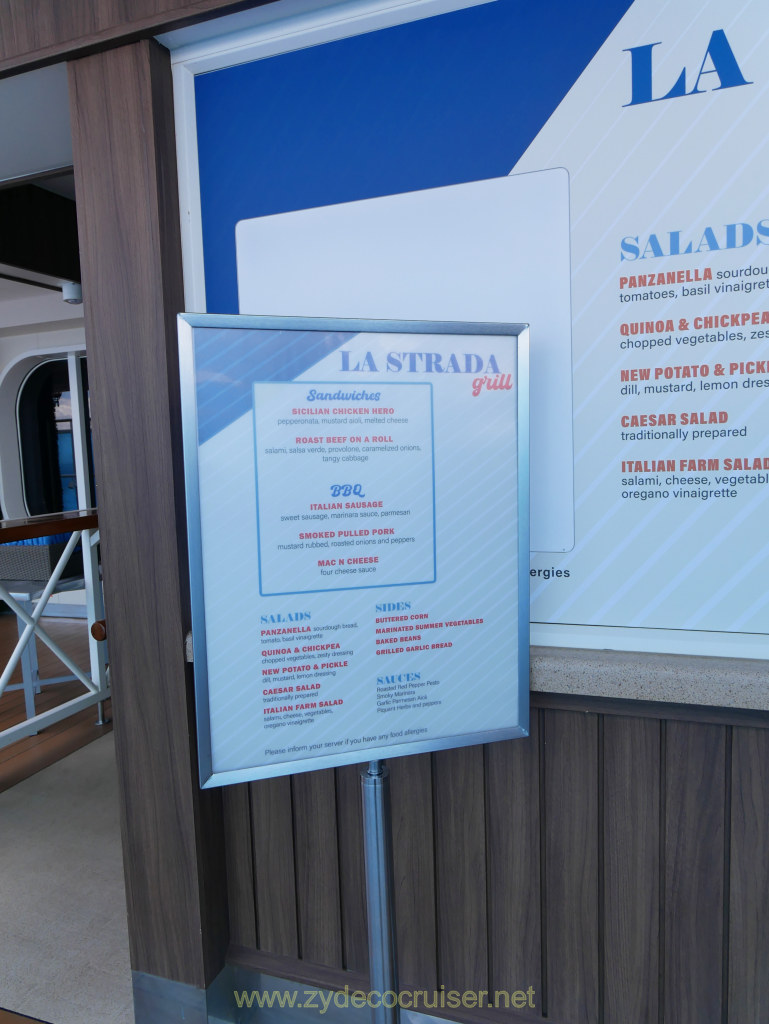 Carnival Venezia Transatlantic Cruise, Sea Day 2, La Strada Grill #carnivalvenezia